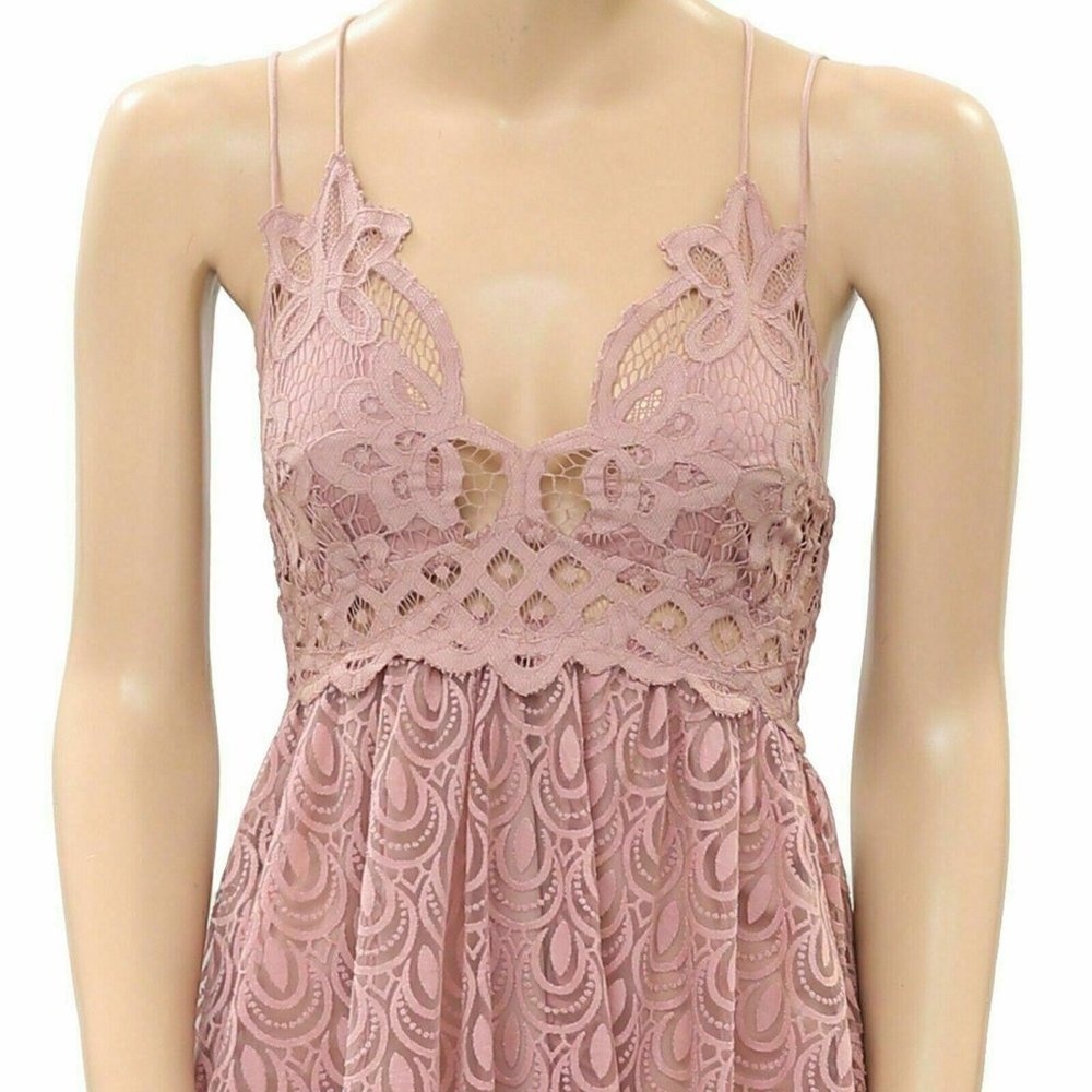 Free People FP One "Adella" Burnout Slip Mini Dress Lace Crochet XS New - Picture 6 of 9